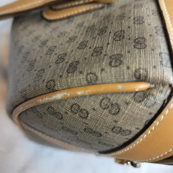 Authentic Vintage Gucci Micro GG Supreme Boston Bag Web Stripe Pristine Interior - Picture 7 of 15